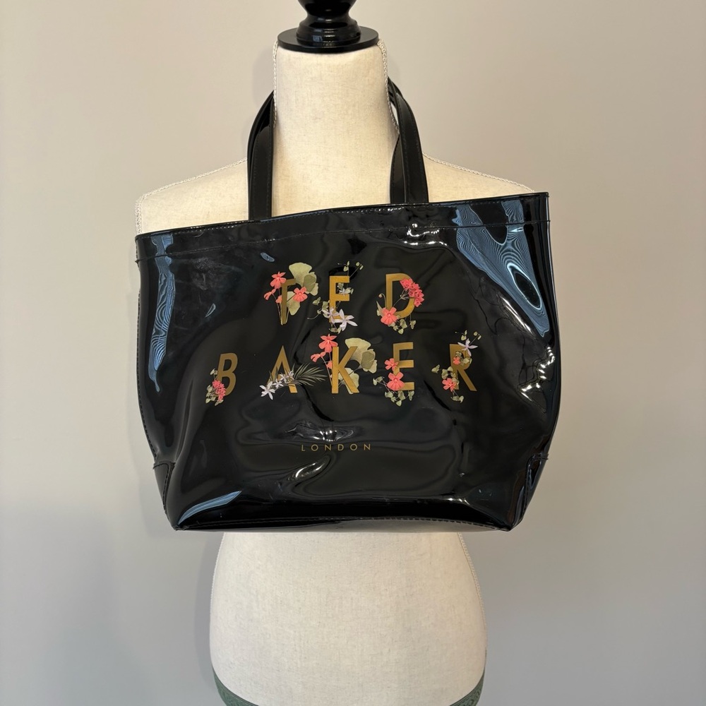Ted Baker Black Tote with Floral Accents